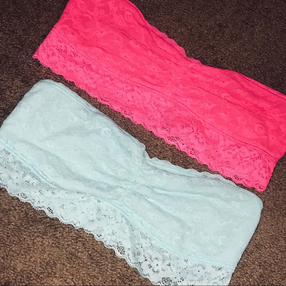 (2) Forever 21 Lingerie Lace Bandeau Bra Bralettes
